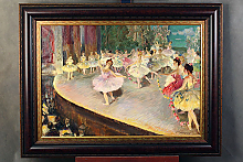 Картина с балеринами на сцене в двойной раме