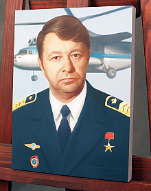 Серия портретов летчиков на галерейных подрамниках