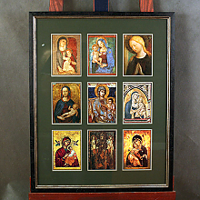 Картина из 9 икон в раме с двойным паспарту