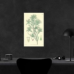 «Curtis Ботаника №47» в интерьере кабинета в черном цвете