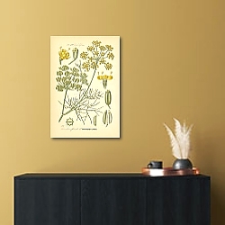 «Flora von Deutschland №2 1» в интерьере в черно-золотом цвете