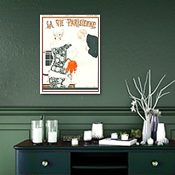 «La Vie Parisienne №5» в интерьере зеленой комнаты
