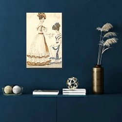 «Petit Courier des Dames #9 1» в интерьере синей комнаты