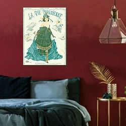 «La Vie Parisienne №12 3» в интерьере красной спальни