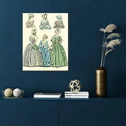 «Morning Dresses №2 1» в интерьере синей комнаты