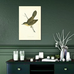 «Grasshopper Warbler 6» в интерьере зеленой комнаты