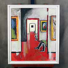 Картина маслом в белой раме