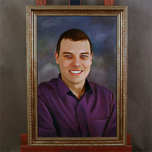 Портрет по фото улыбающегося мужчины в раме