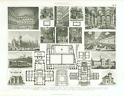 Постер Планы общественных зданий различных городов Германии 1
