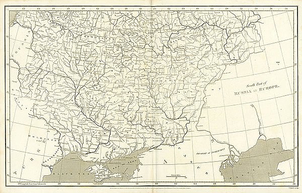 Карта Россия в Европе, южная часть, 1809г.