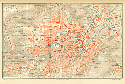 Постер Карта Штутгарта, конец 19 в. 2