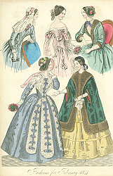 Постер Fashions for February 1847 №2 1 Постер Fashions for February 1847 №2 1