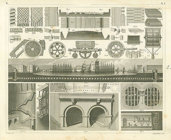 Iconographic Encyclopedia: тоннель под рекой Темза, Лондон, Великобритания