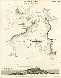 Постер Breakwater. Sketch of Plymouth Sound Постер Breakwater. Sketch of Plymouth Sound