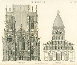 Постер Architecture. York Cathedral, Pisa Cathedral Постер Architecture. York Cathedral, Pisa Cathedral