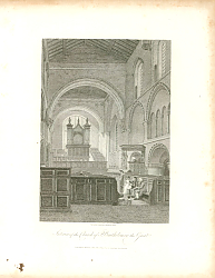 Постер Интерьер церкви св. Бартоломью, Англия