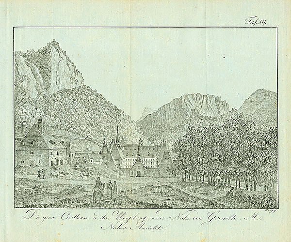 Die grosse Carthause und ihre Umgebung in der Nahe von Grenoble. Nahere Ansicht.