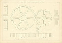 Постер Projections of a Spur Wheel and Pinion in Gear Постер Projections of a Spur Wheel and Pinion in Gear
