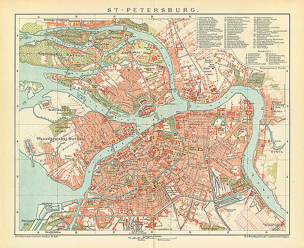 Карта Санкт-Петербурга, 19в.