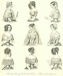 Постер Portraits of Ladies of the Court of St.Jamess. Fashionable Head Dreses 1847 Постер Portraits of Ladies of the Court of St.Jamess. Fashionable Head Dreses 1847