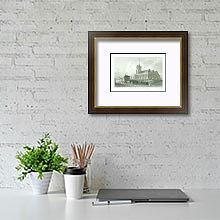 «East View of Rayleigh Church, Essex» в интерьере офиса над столом «East View of Rayleigh Church, Essex» в интерьере офиса над столом