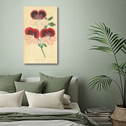 «Seedling Pelargoniums» в интерьере зеленой спальни