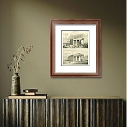 «Architecture. The Temple of Minerva Parthenon at Athens. (North-west view.)» в интерьере прихожей с деревянным декором «Architecture. The Temple of Minerva Parthenon at Athens. (North-west view.)» в интерьере прихожей с деревянным декором