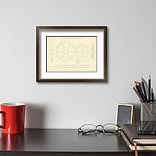 «Projections of a Spur Wheel and Pinion in Gear» в интерьере кабинета над столом «Projections of a Spur Wheel and Pinion in Gear» в интерьере кабинета над столом