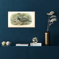 «Merganetta Frenata, Merganetta armata 1» в интерьере с кирпичной стеной «Merganetta Frenata, Merganetta armata 1» в интерьере с кирпичной стеной