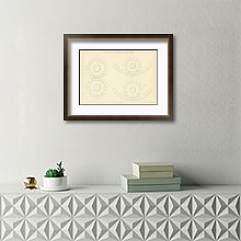 «Illustrations of Trundle and Spur Gearing» в интерьере комнаты с белым резным комодом «Illustrations of Trundle and Spur Gearing» в интерьере комнаты с белым резным комодом