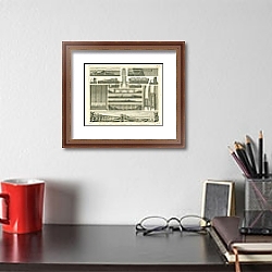 «Iconographic Encyclopedia: мосты и плотины» в интерьере с кирпичной стеной «Iconographic Encyclopedia: мосты и плотины» в интерьере с кирпичной стеной
