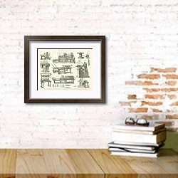 «Станки для металлообработки 1» в интерьере офиса с кирпичными стенами