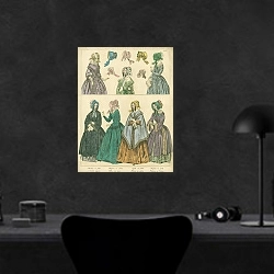 «Женская мода №7 1» в интерьере кабинета в черном цвете