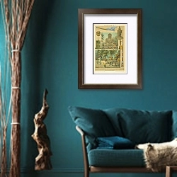 «Buddhismus I» в интерьере бирюзовой комнаты