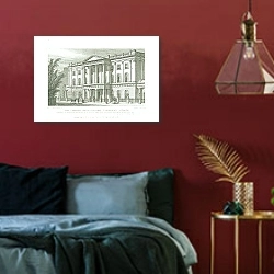 «The London Institution, Finsbury Circus» в интерьере красной спальни