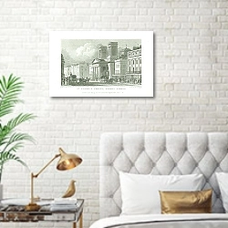 «St. Georges Chapel, Regent Street» в интерьере спальни с золотыми деталями