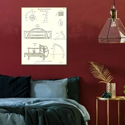 «Miscellaneous №1, измерения» в интерьере красной спальни