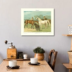 «Лошади I» в интерьере кухни в стиле ретро