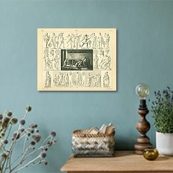 «Боги и божества римской мифологии» в интерьере комнаты со старинной лампой