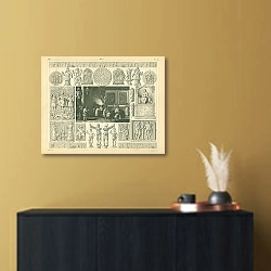 «Китайские и ближневосточные боги и божества» в интерьере в черно-золотом цвете