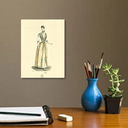 «Женская мода №18 1» в интерьере кабинета с бежевыми стенами