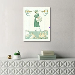 «Le Calendrier en Images: Le Mois de Mai 1» в интерьере комнаты с белым резным комодом