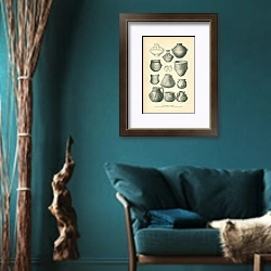 «Neolithische Keramik» в интерьере бирюзовой комнаты