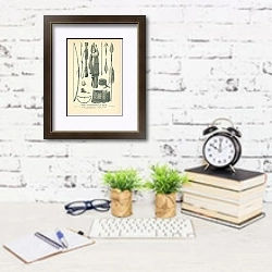 «Waffen und Schmucklachen der Berero» в интерьере офиса с кирпичными стенами