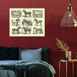 «Pferderassen» в интерьере красной спальни