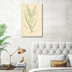 «Festuca Sylvatica 1» в интерьере спальни с золотыми деталями