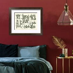 «Сверлильные станки и устройства 1» в интерьере красной спальни