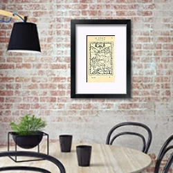 «Карта Великого княжества Московского №4 1» в интерьере кухни в стиле лофт с кирпичной стеной