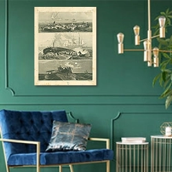 «Iconographic Encyclopedia: морское рыболовство 1» в интерьере изумрудной комнаты