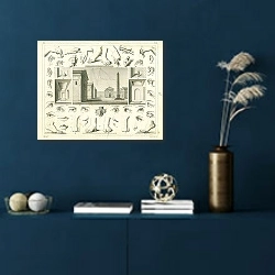 «Iconographic Encyclopedia: пропорции 1» в интерьере синей комнаты